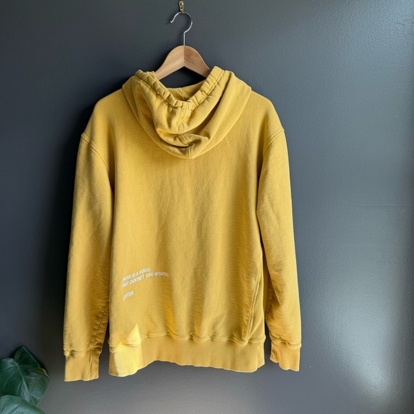 Spiritual Gangster Women Yellow Hoodie with Embroidered Text on Back Size M - Picture 5 of 7